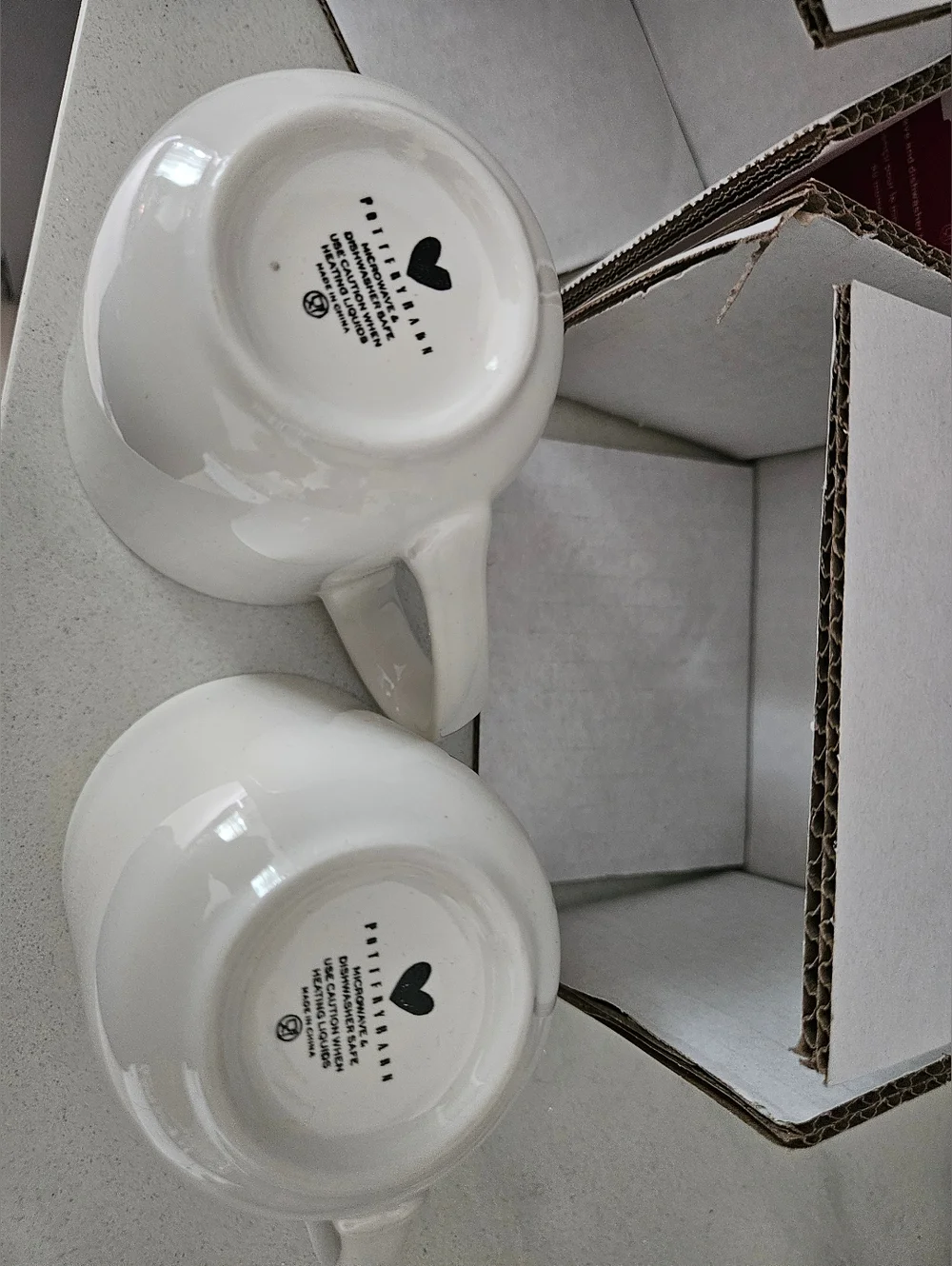 Pottery Barn Heart Mugs
